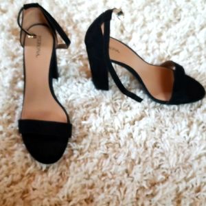 Black strappy heels